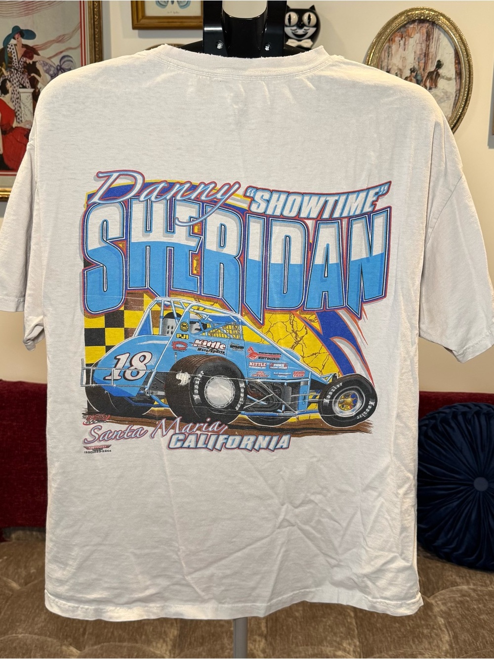 Vintage Danny Sheridan White Graphic Racing Tee
